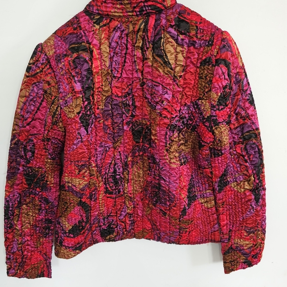 Ruby Rd. Pink and Brown Bomber Jacket - Picture 2 of 3